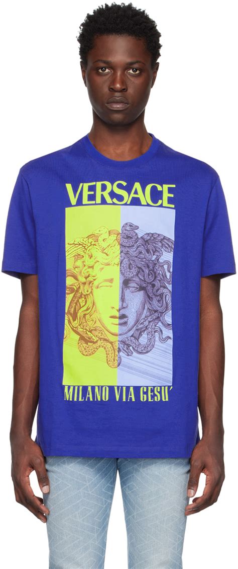 versace blue mens t shirt